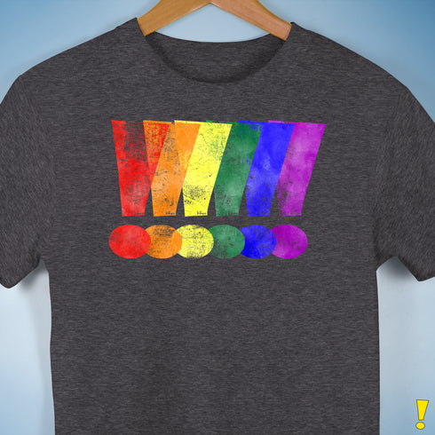 LGBTQ Pride Exclamation Points Premium Unisex T-Shirt - Dark Grey Heather